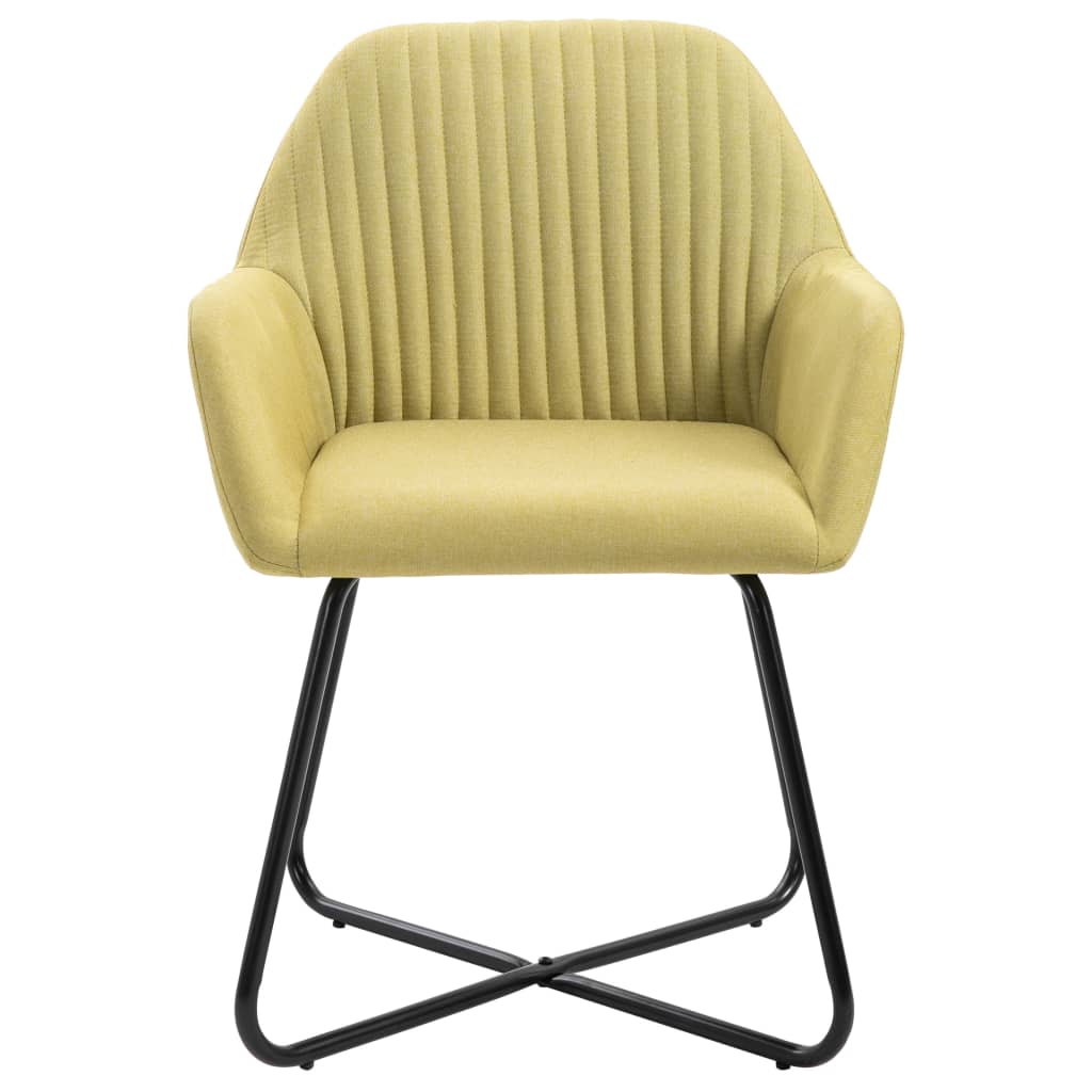 Cadeiras de jantar 2 pcs tecido amarelo