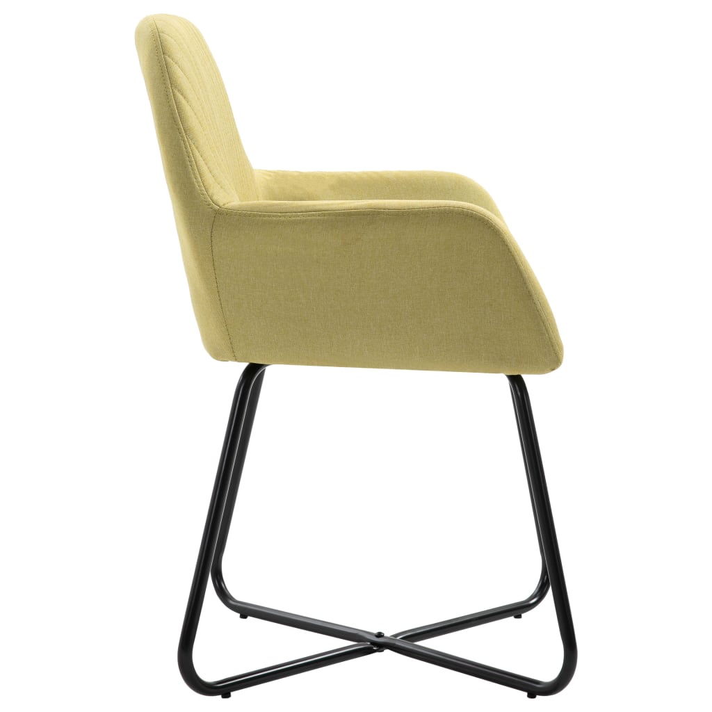 Cadeiras de jantar 2 pcs tecido amarelo