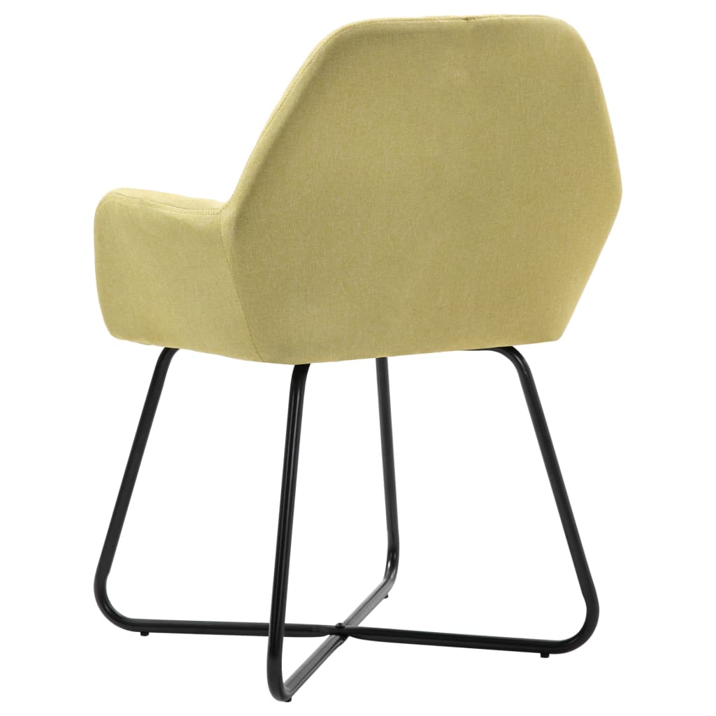 Cadeiras de jantar 2 pcs tecido amarelo