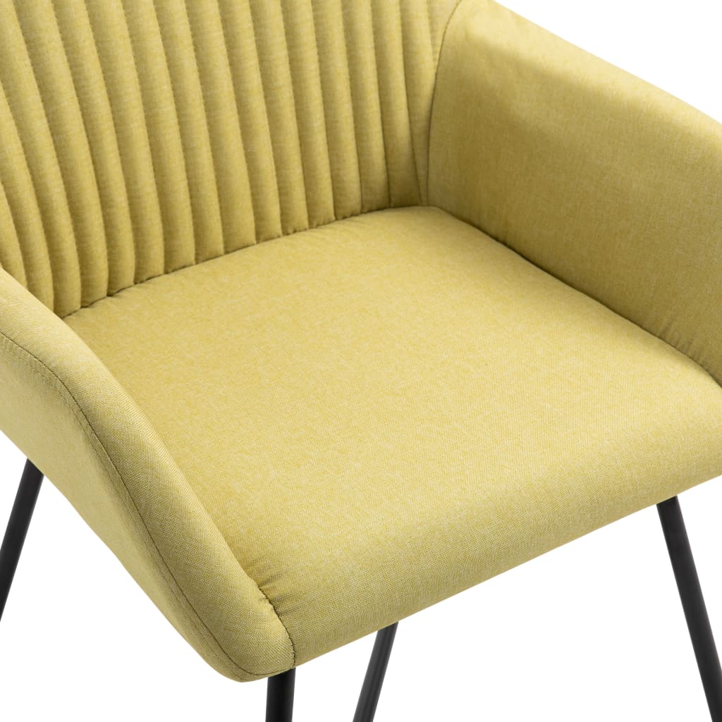 Cadeiras de jantar 2 pcs tecido amarelo