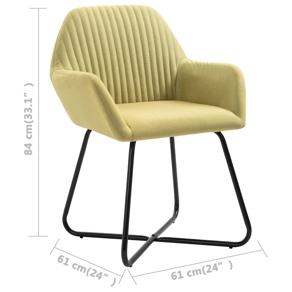 Cadeiras de jantar 2 pcs tecido amarelo