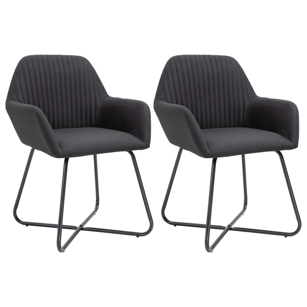 Cadeiras de jantar 2 pcs tecido amarelo