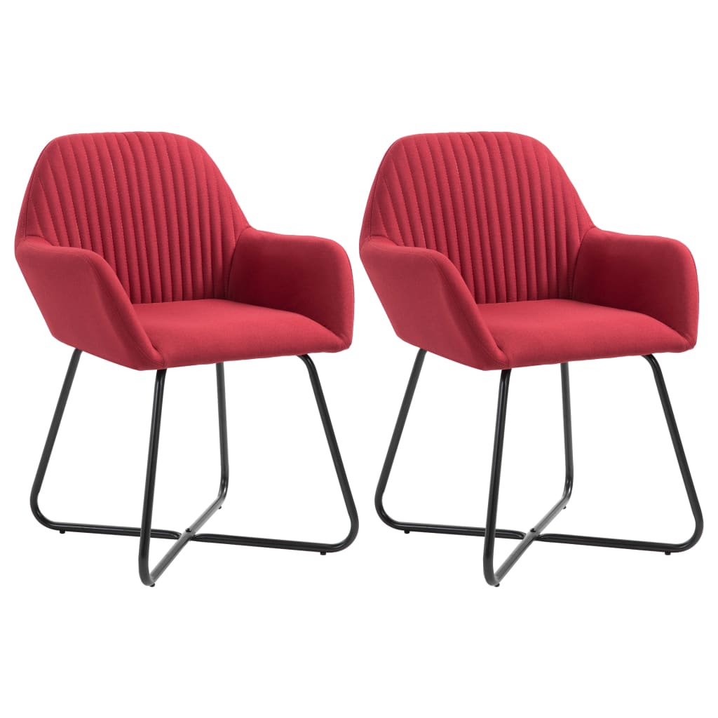 Cadeiras de jantar 2 pcs tecido amarelo