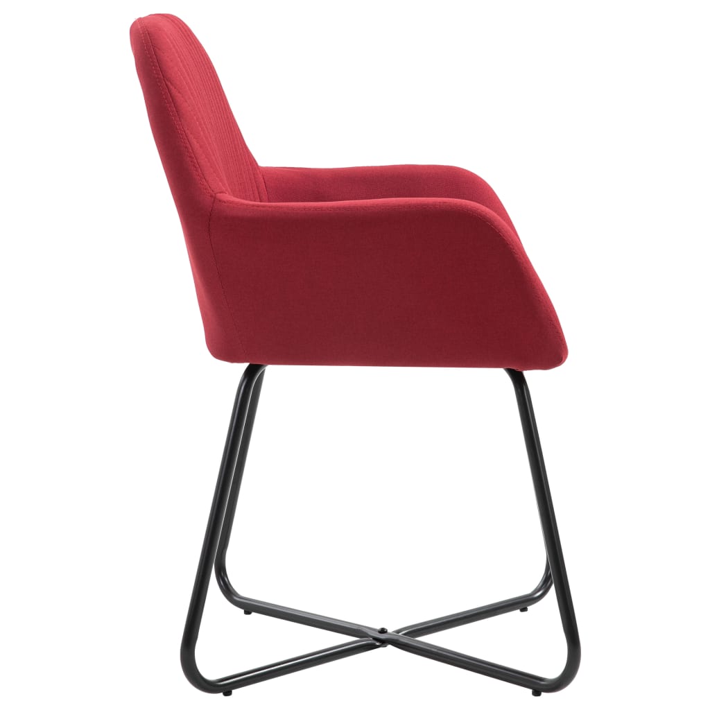 Cadeiras de jantar 2 pcs tecido amarelo