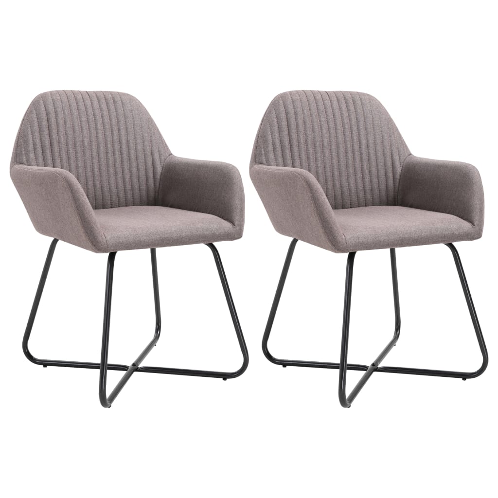 Cadeiras de jantar 2 pcs tecido amarelo