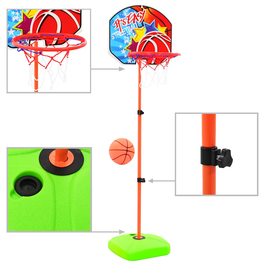 Conjunto de tabela e bola de basquetebol infantil