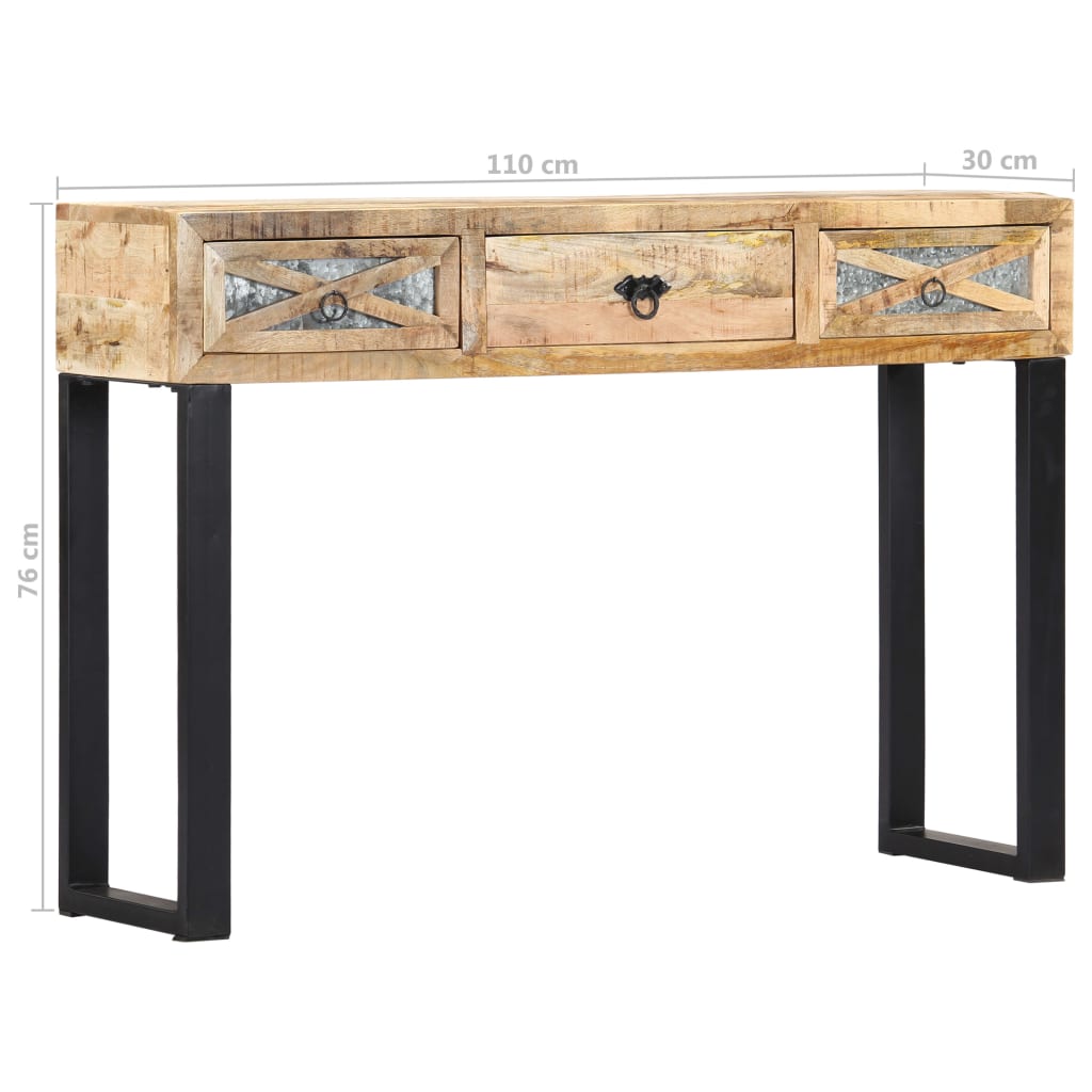 Mesa consola 110x30x76 cm madeira de mangueira maciça