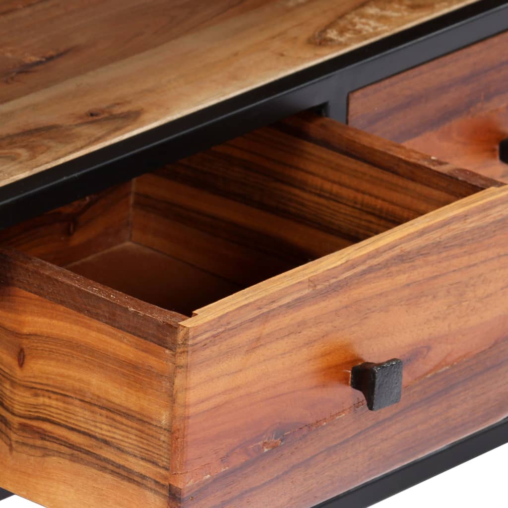 Móvel de TV 120x30x40 cm madeira recuperada maciça e aço