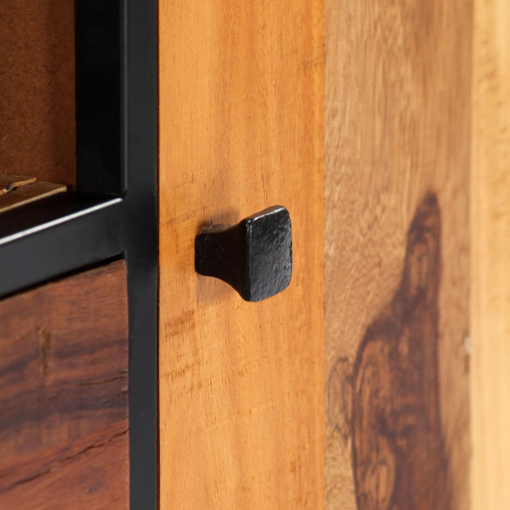 Móvel de TV 120x30x40 cm madeira recuperada maciça e aço