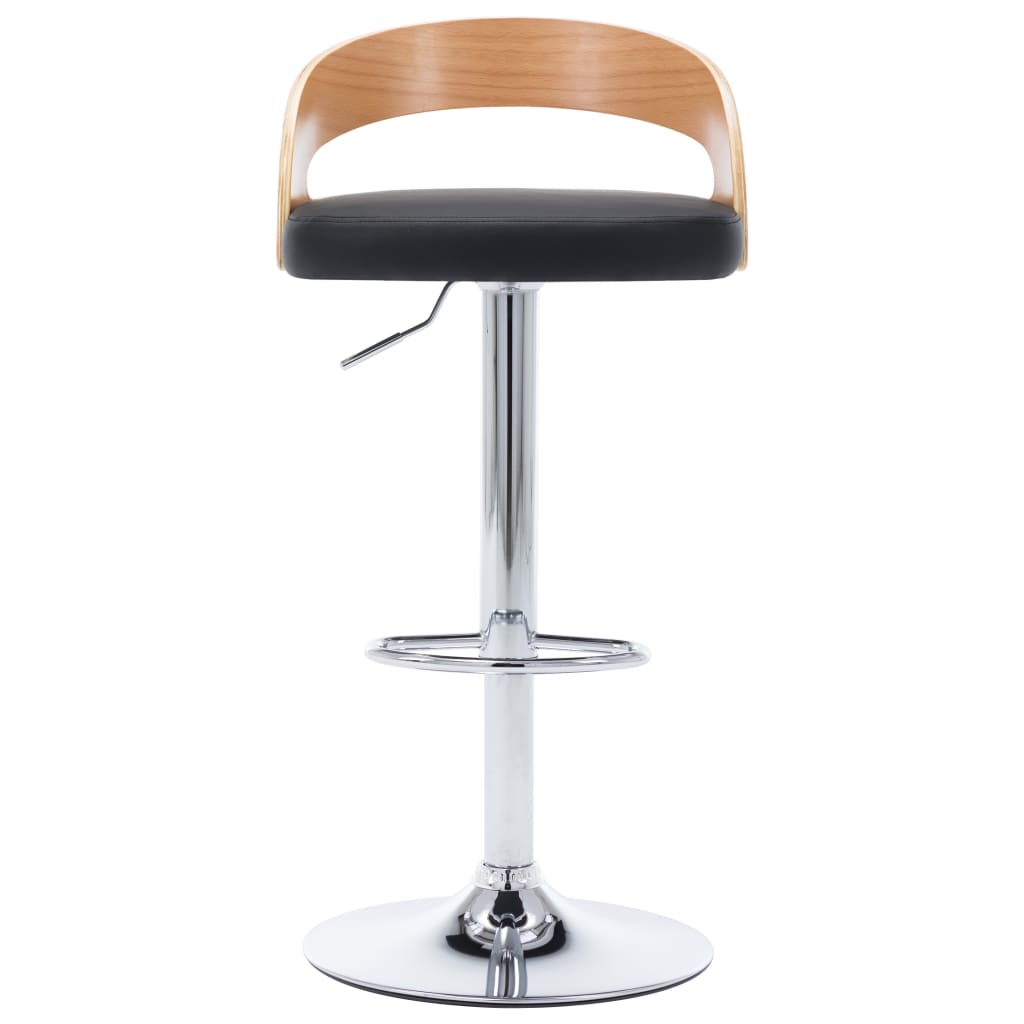 Bancos de bar 2 pcs couro artificial creme e madeira curvada