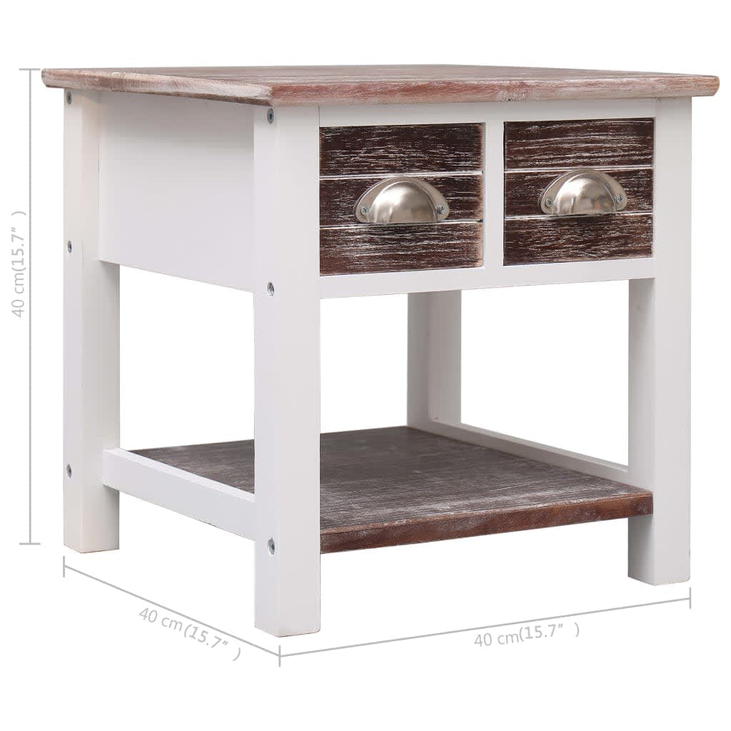 Mesa de apoio 40x40x40 cm madeira de paulownia cinzento