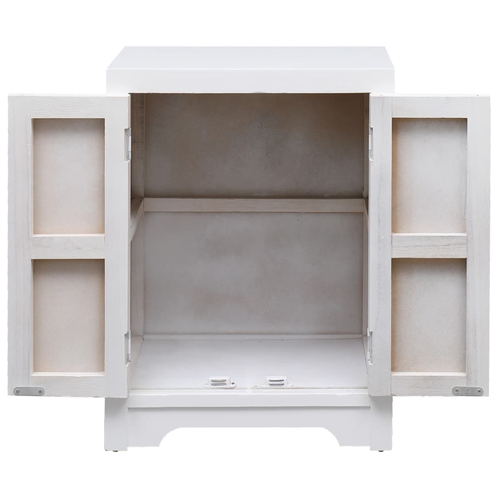 Mesa de cabeceira 38x28x52 cm madeira de paulownia branco