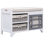 Banco de corredor 70x33,5x45 cm madeira de paulownia branco