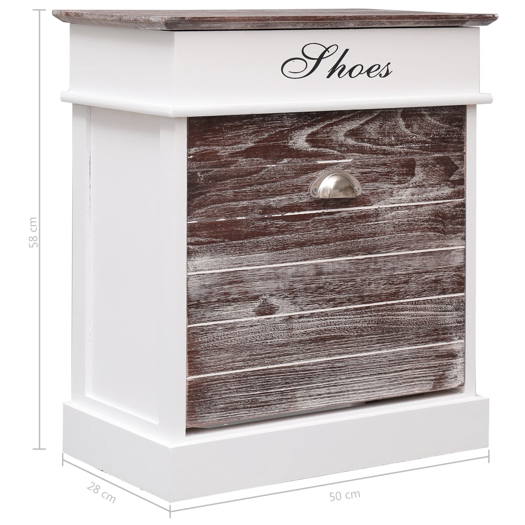 Sapateira 50x28x58 cm madeira de paulownia branco