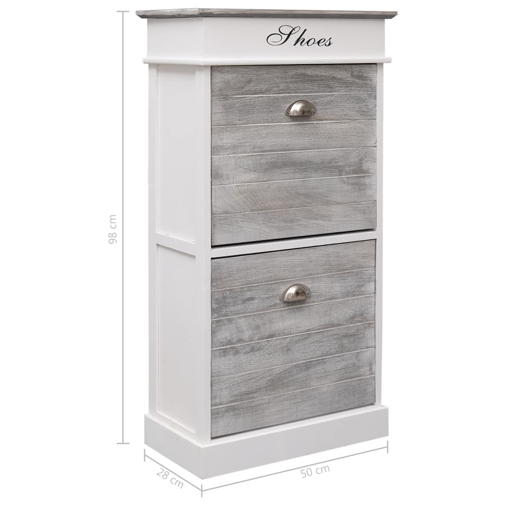 Sapateira 50x28x98 cm madeira de paulownia branco