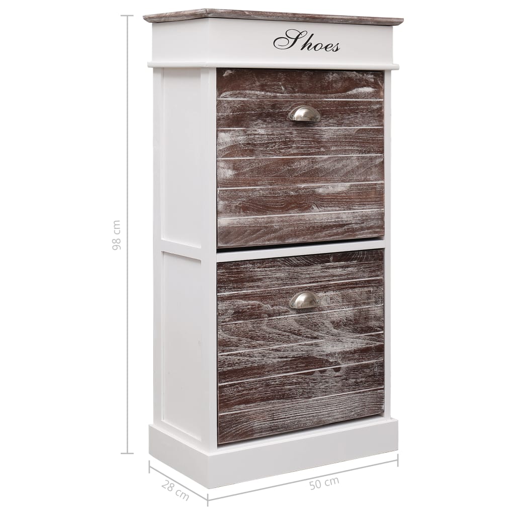 Sapateira 50x28x98 cm madeira de paulownia branco