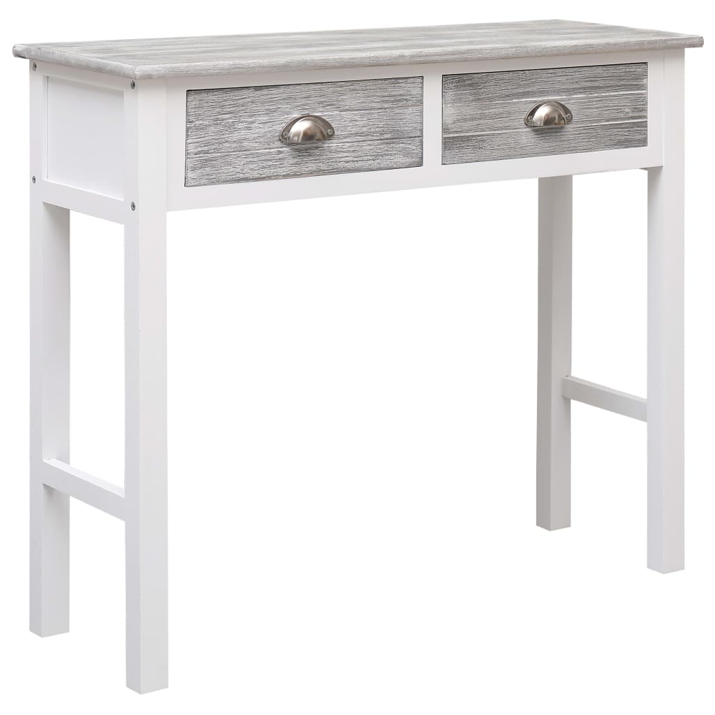 Mesa consola 90x30x77 cm madeira branco antigo