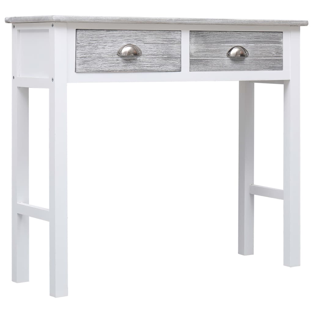 Mesa consola 90x30x77 cm madeira branco antigo