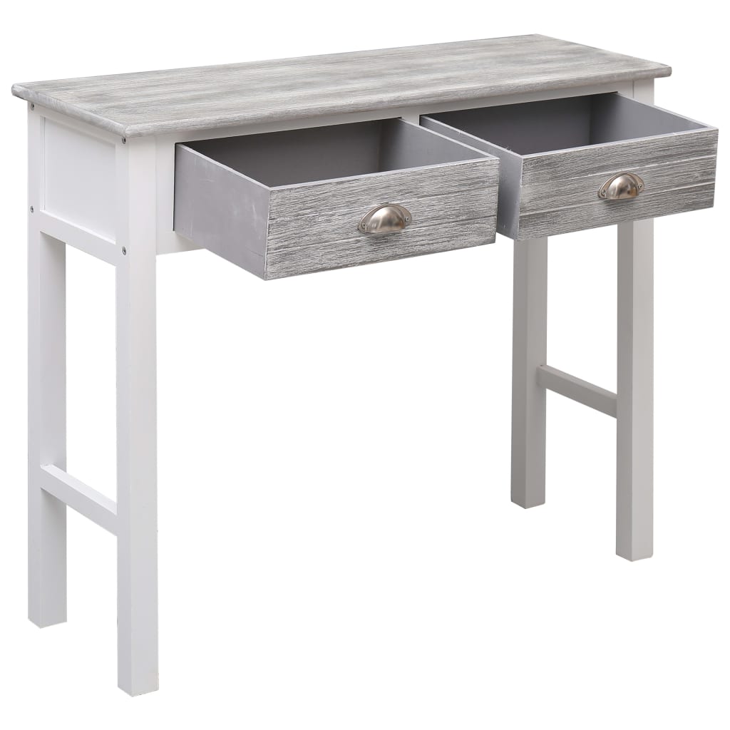 Mesa consola 90x30x77 cm madeira branco antigo