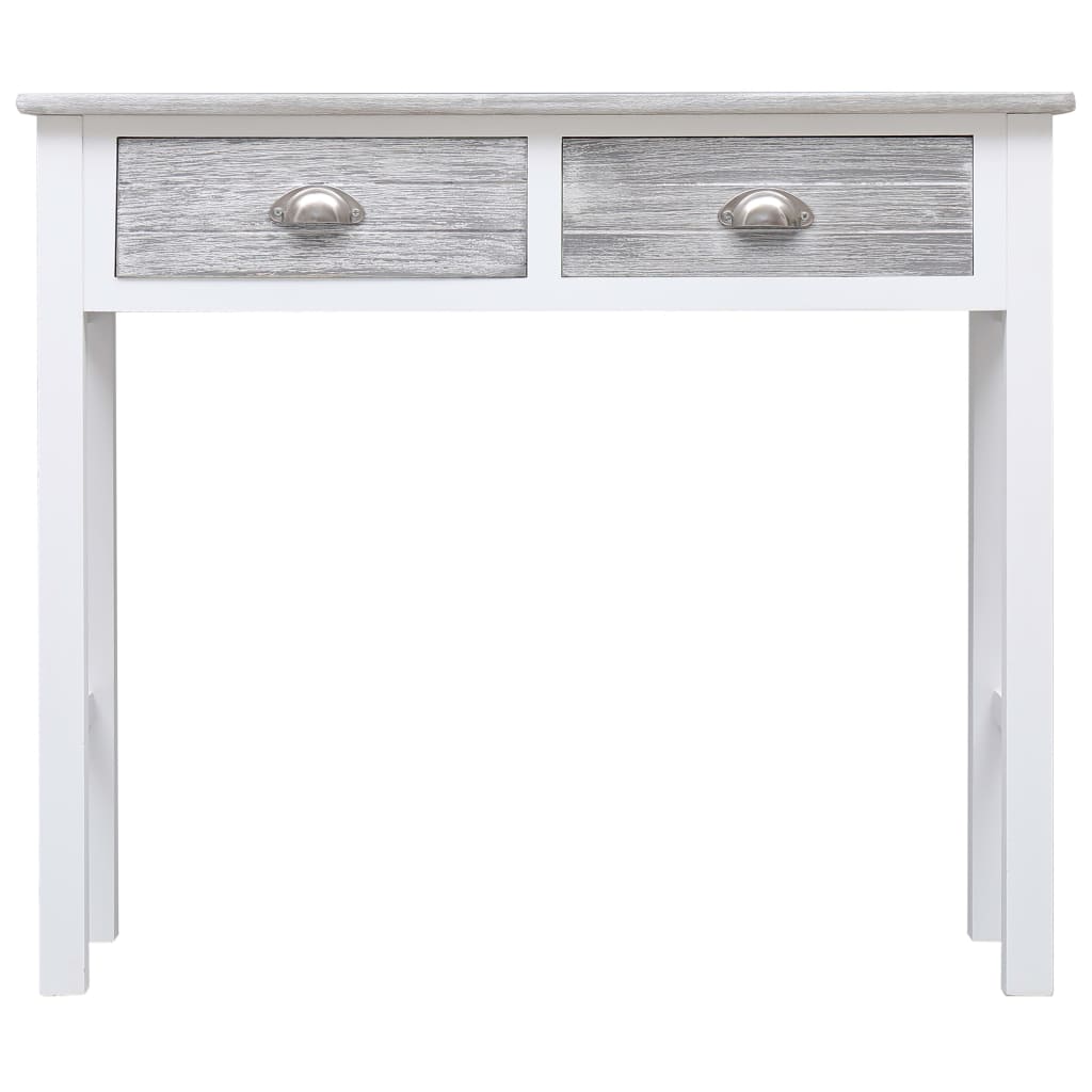 Mesa consola 90x30x77 cm madeira branco antigo