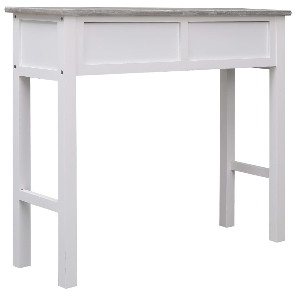 Mesa consola 90x30x77 cm madeira branco antigo