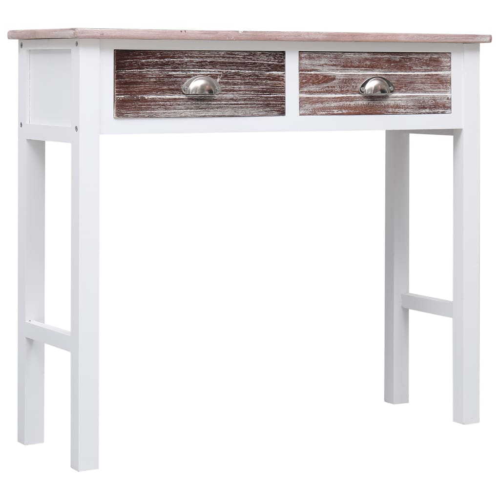 Mesa consola 90x30x77 cm madeira branco antigo