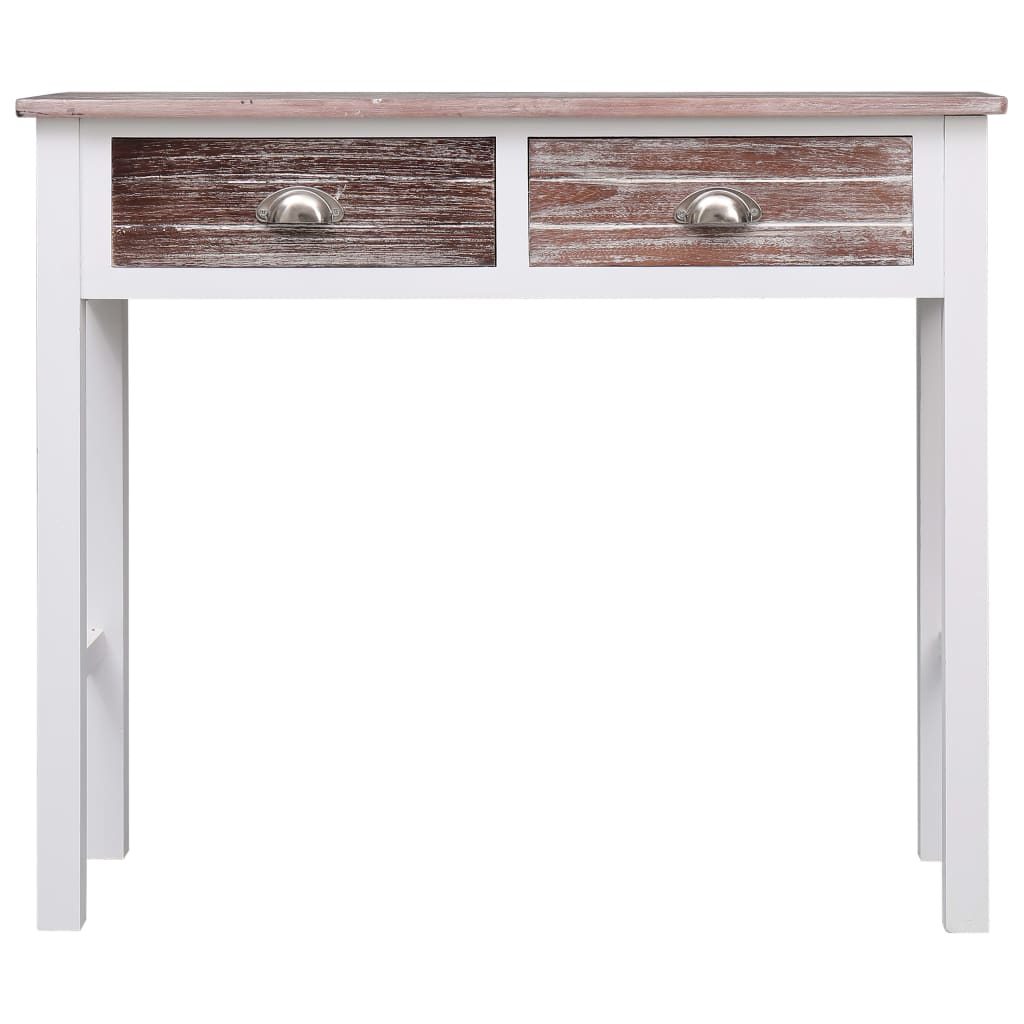 Mesa consola 90x30x77 cm madeira branco antigo