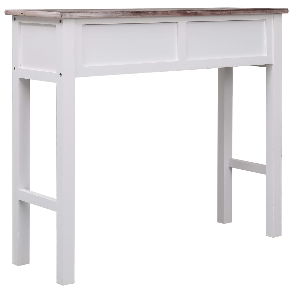 Mesa consola 90x30x77 cm madeira branco antigo