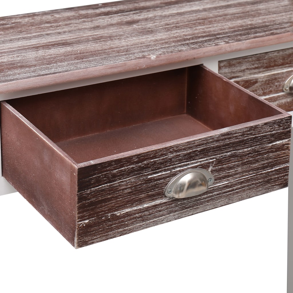 Mesa consola 90x30x77 cm madeira branco antigo