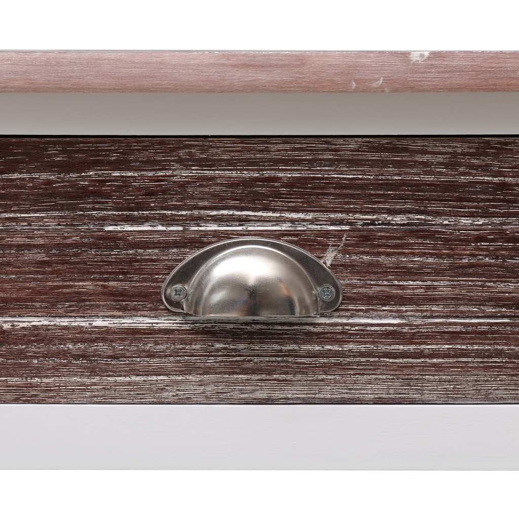 Mesa consola 90x30x77 cm madeira branco antigo