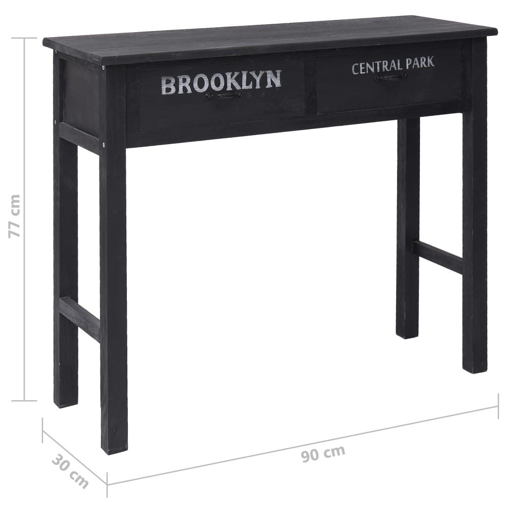 Mesa consola 90x30x77 cm madeira branco antigo