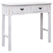 Mesa consola 90x30x77 cm madeira branco antigo