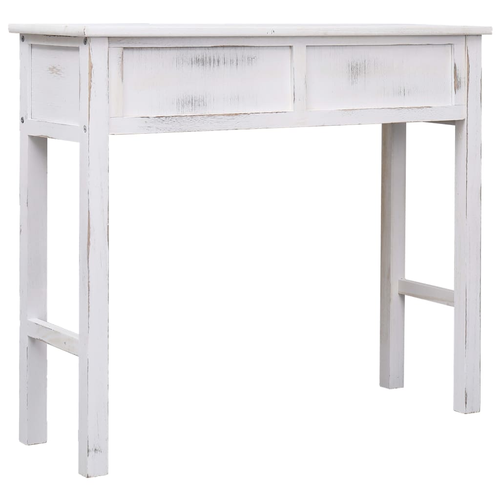 Mesa consola 90x30x77 cm madeira branco antigo