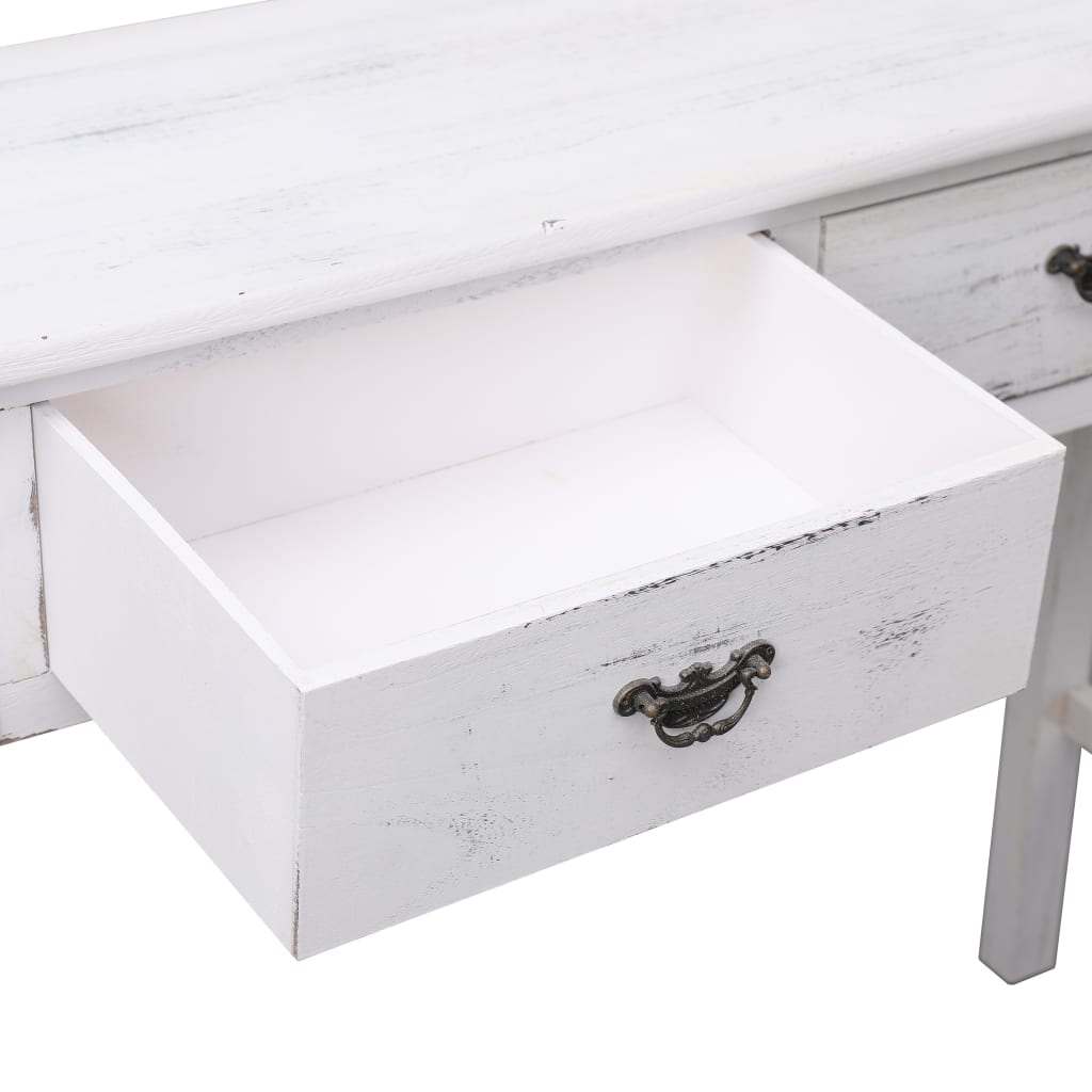 Mesa consola 90x30x77 cm madeira branco antigo