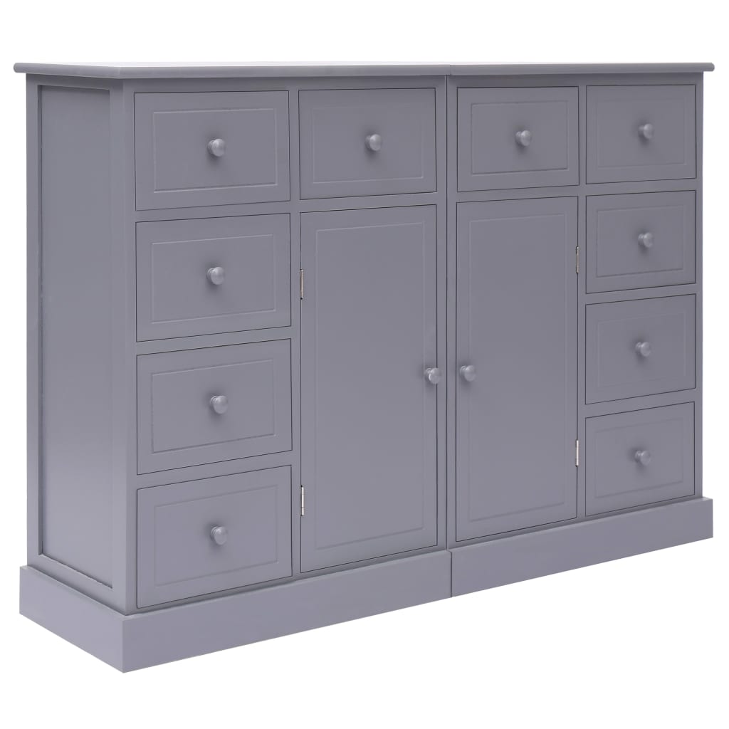 Aparador com 10 gavetas 113x30x79 cm madeira branco