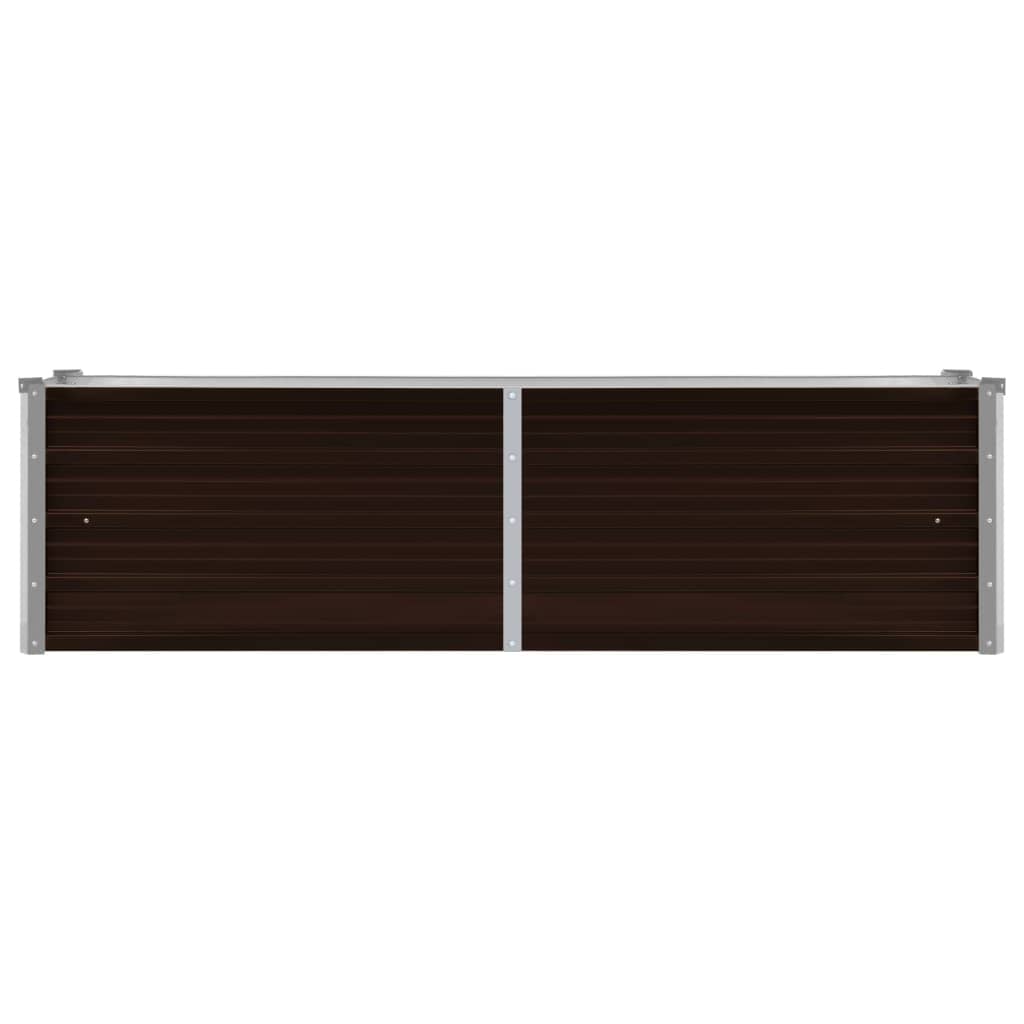 Canteiro elevado de jardim aço galvanizado 160x40x45cm castanho