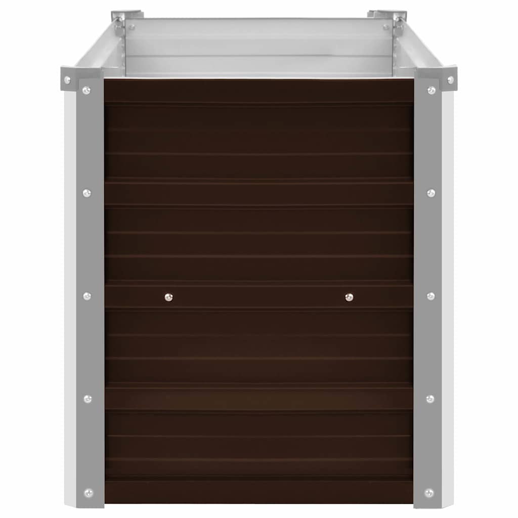 Canteiro elevado de jardim aço galvanizado 160x40x45cm castanho