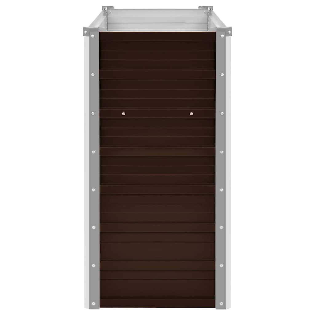 Canteiro elevado de jardim aço galvanizado 100x40x77cm castanho