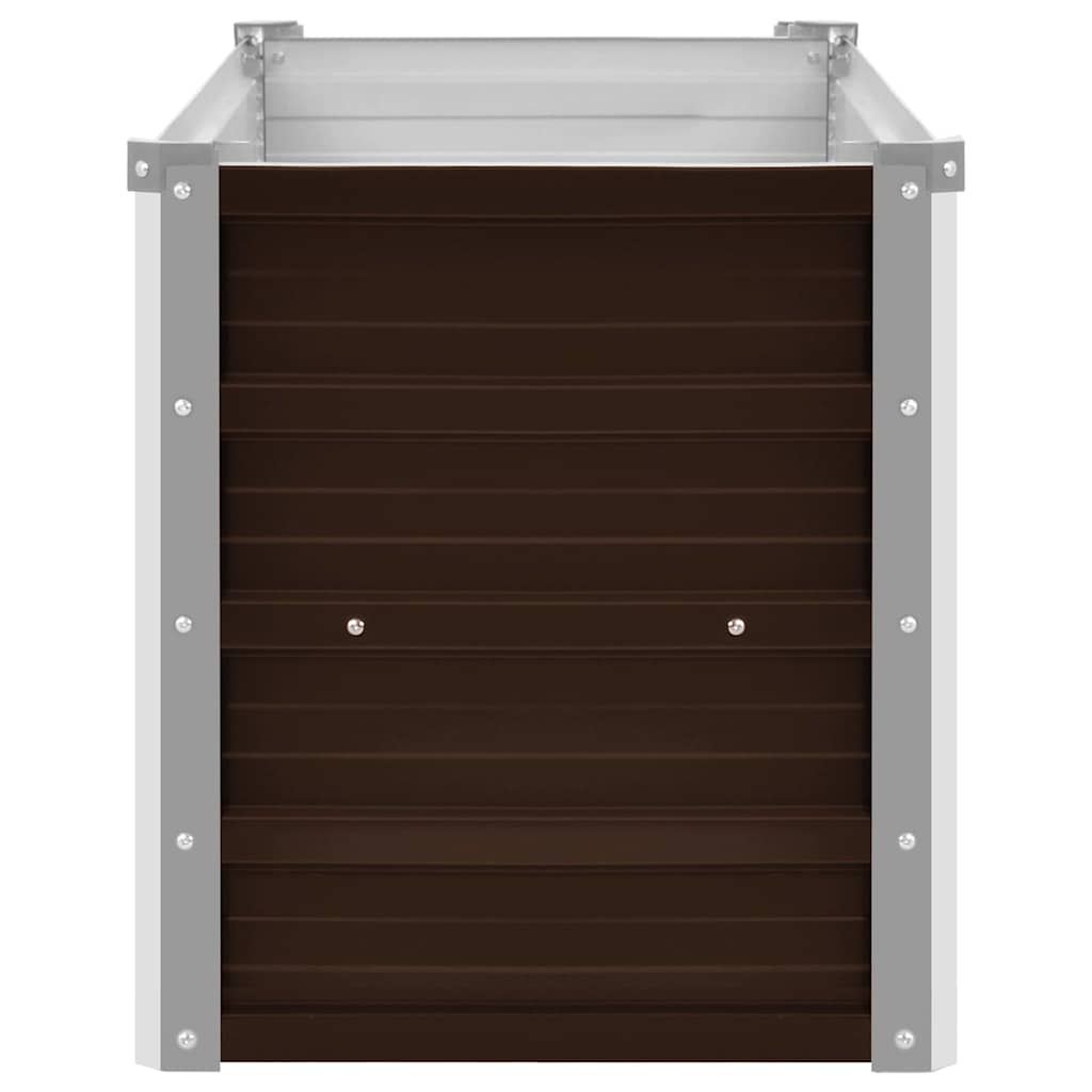 Canteiro elevado de jardim aço galvanizado 100x40x45cm castanho