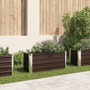 Canteiro elevado de jardim aço galvanizado 100x40x45cm castanho