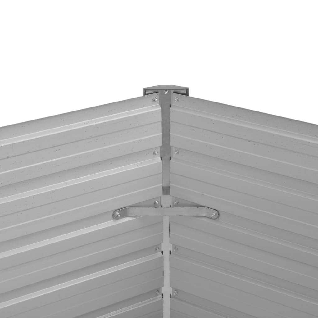 Canteiro elevado jardim aço galvanizado 129x129x77 cm castanho