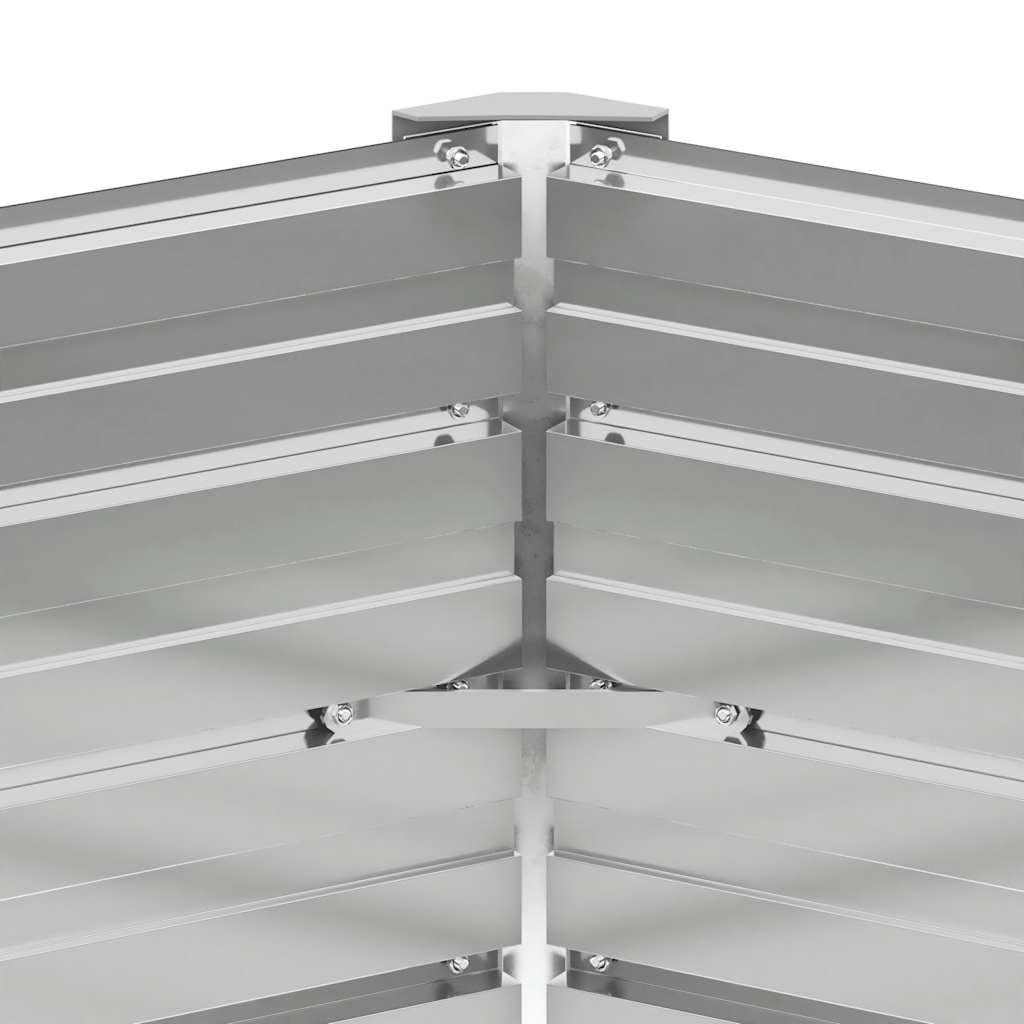 Canteiro elevado jardim aço galvanizado 129x129x77 cm castanho