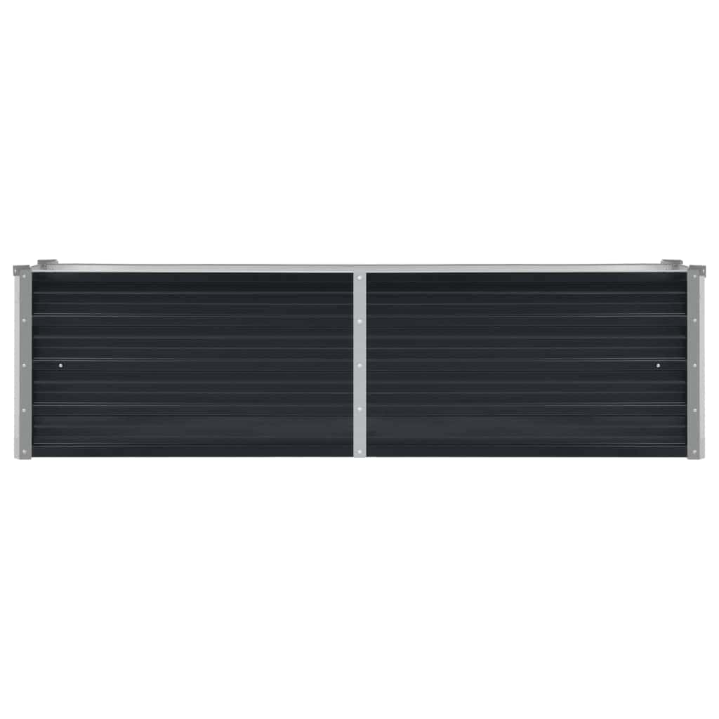Canteiro elevado jardim aço galvanizado 160x40x45 cm antracite