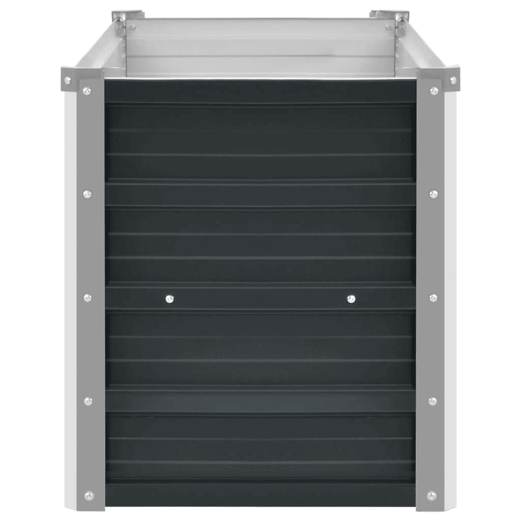 Canteiro elevado jardim aço galvanizado 160x40x45 cm antracite