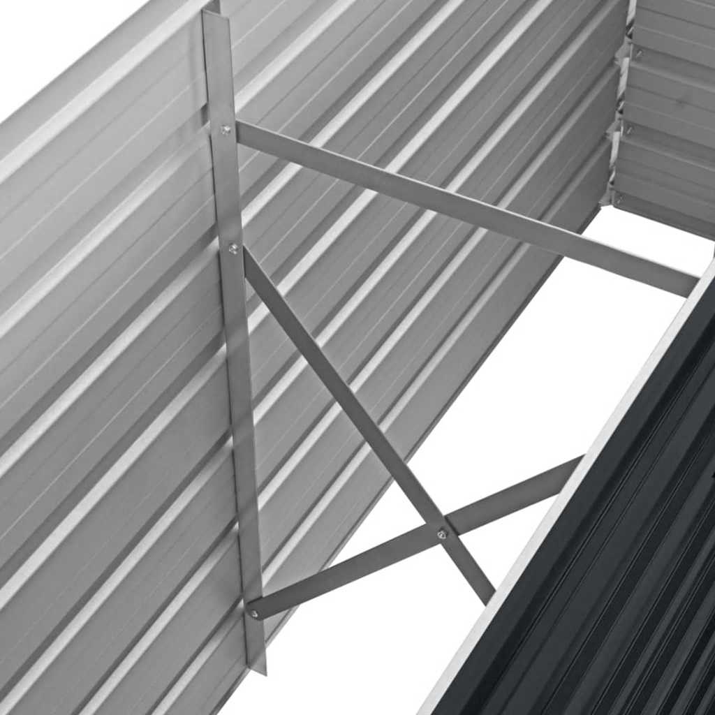 Canteiro elevado jardim aço galvanizado 160x40x45 cm antracite