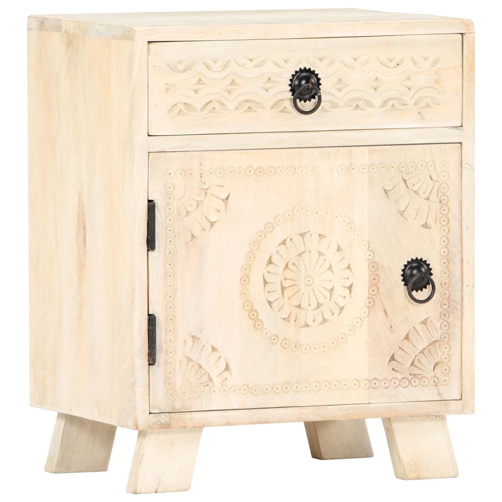 Mesa de cabeceira 40x30x50 cm madeira de mangueira maciça