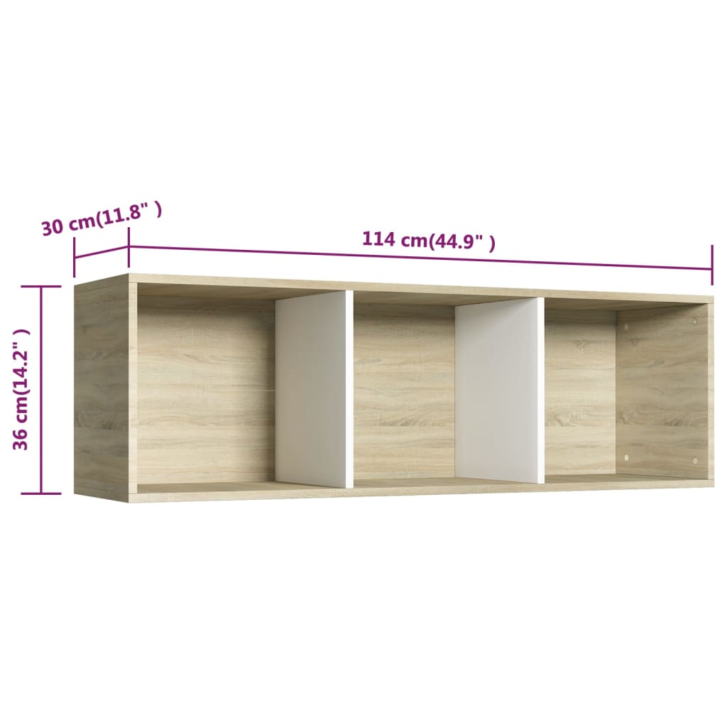 Estante/móvel de TV 36x30x114 cm derivados de madeira branco
