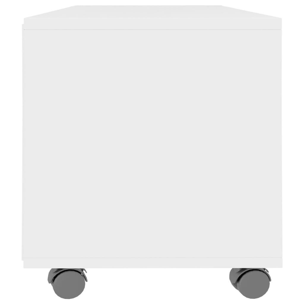 Móvel de TV com rodas 90x35x35 cm derivados de madeira branco