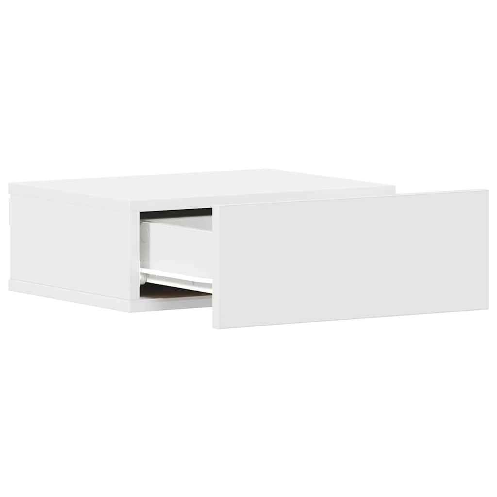 Mesa de cabeceira suspensa 40x30x15 cm derivados madeira branco