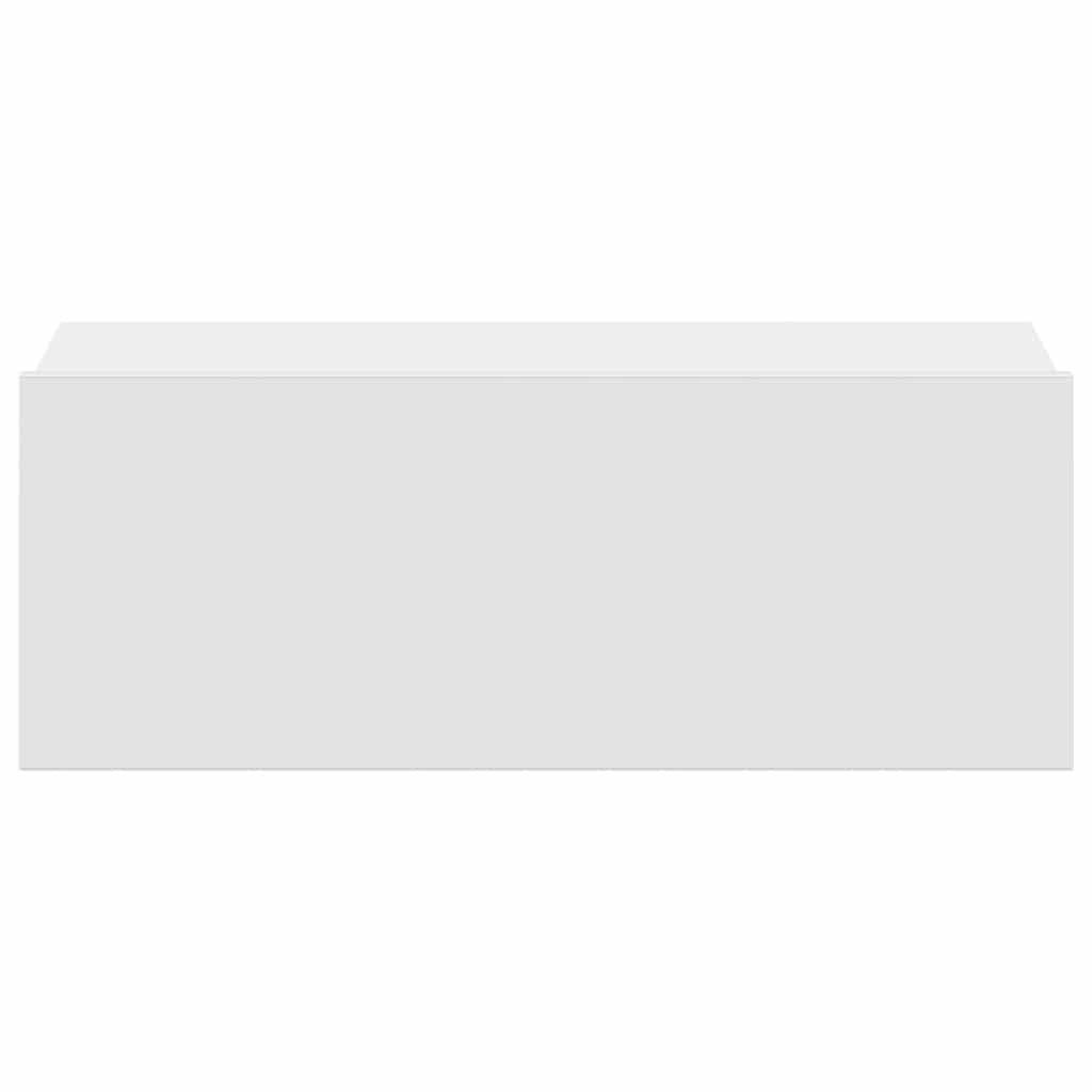 Mesas de cabeceira flutuantes 2 pcs derivados de madeira branco